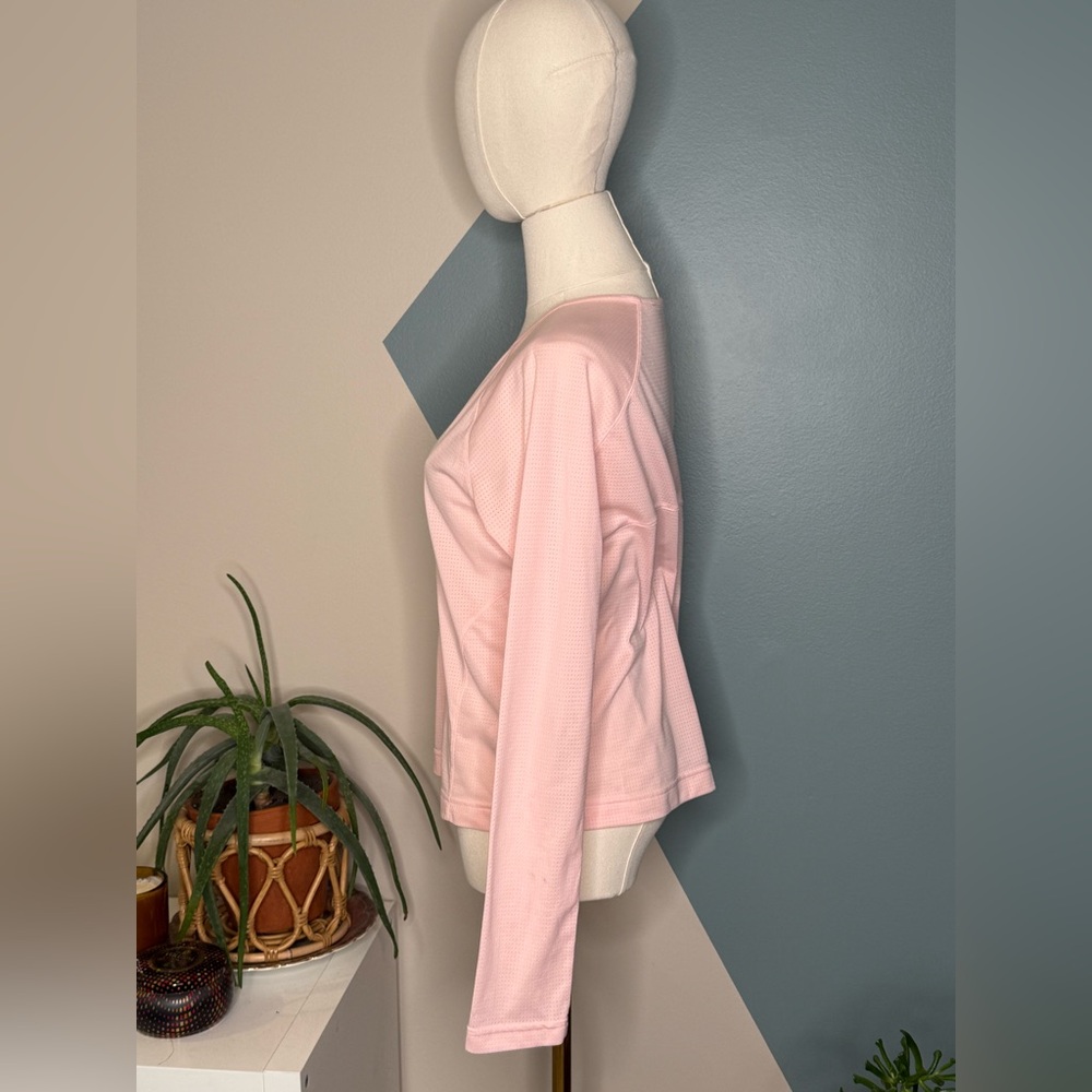 Adidas Pink Long Sleeve Performance Top Lightweight Running Activewear Shirt Med - Picture 3 of 10